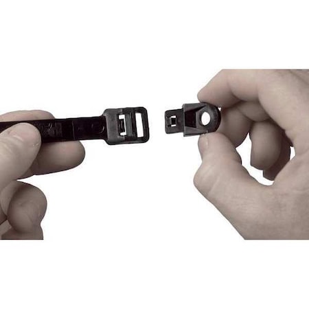 Panduit Cable Clip, Black, Nylon 6/6, 100 PK MCEH-S25-C0
