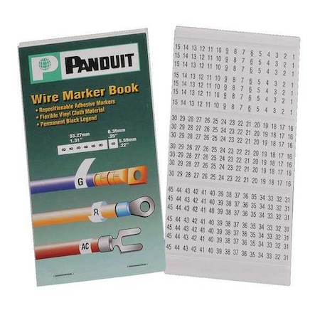 PANDUIT Wire Marker Book, Vinyl Cloth PCMB-8