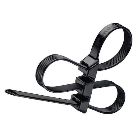 Panduit Cable Tie, 20 in L, 5 in Max Bundle Dia., Black, Nylon 6/6, 125 lb Strength, 100 PK PL3B5EH-C0