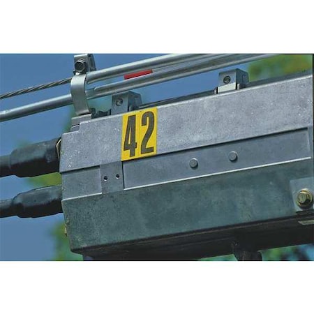 Panduit Outdoor Number, V, 2" High, Bl/Yl, PK5 PVL200BY-V-Y