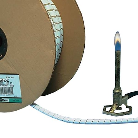 Panduit Spiral Wrap, 4 in Max Bundle Dia., 100 ft, Polyethylene, Off White T50FR-CY
