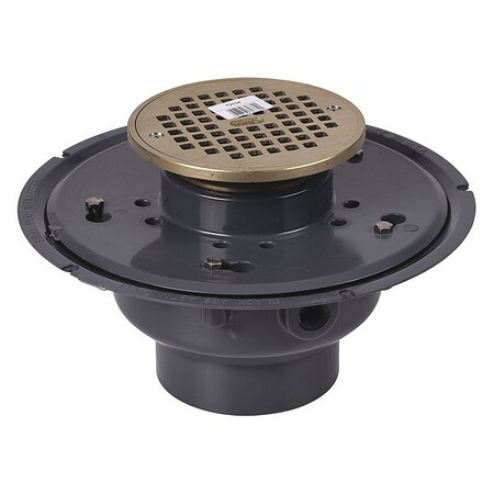 Oatey 4" Pipe Dia. PVC, Nickel Drain 72334