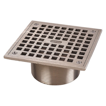 Oatey Cast Nickel Square, 6", w/Sq Strainer 82250