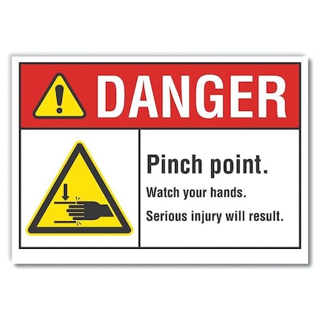 Lyle Danger Sign, 5 in Height, 7 in Width, Reflective Sheeting, Horizontal Rectangle, English LCU4-0002-RD_7X5