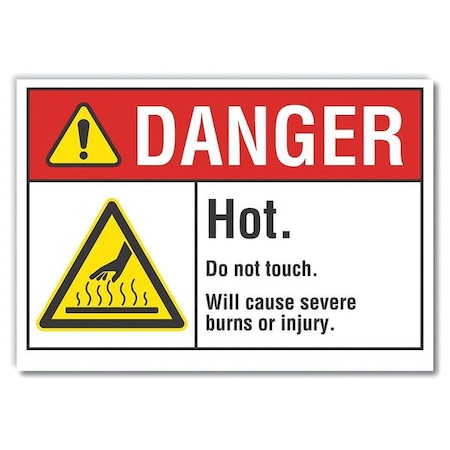 Lyle Hot Surface Sign, 3 1/2 in H x 5 in W, Polyester LCU4-0028-ND_5X3.5