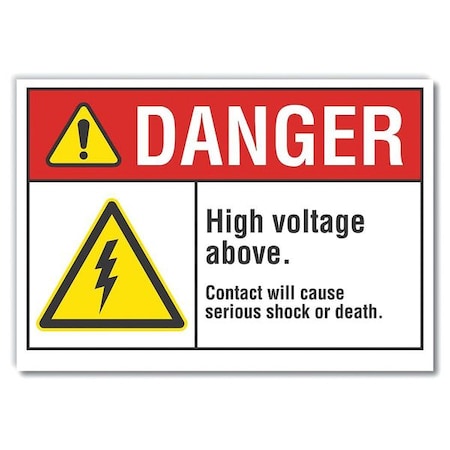 Lyle High Voltage Danger Label, 3 1/2 in Height, 5 in Width, Polyester, Horizontal Rectangle, English LCU4-0045-ND_5X3.5