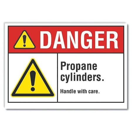 Lyle Propane Danger Reflective Label, 5 in H, 7 in W, Horizontal Rectangle, LCU4-0061-RD_7X5 LCU4-0061-RD_7X5