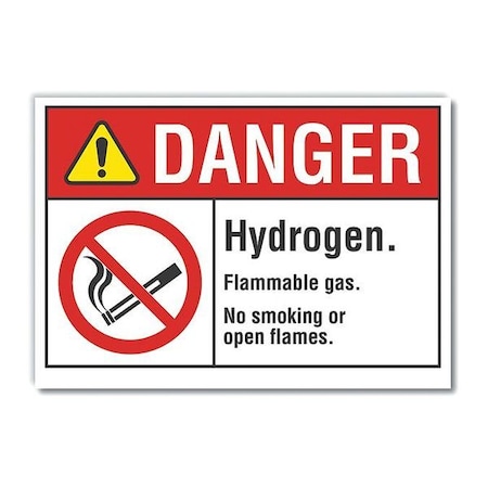 Lyle No Smoking Danger Reflective Label, 7" H, 10" W, Reflective Sheeting, English, LCU4-0126-RD_10X7 LCU4-0126-RD_10X7