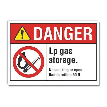 Lyle Danger Sign, 10" H, 14 in W, Polyester, Horizontal Rectangle, English, LCU4-0135-ND_14X10 LCU4-0135-ND_14X10