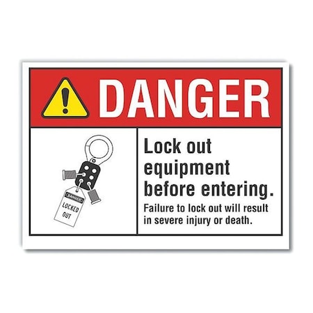 Lyle Danger Sign, 7 in Height, 10 in Width, Polyester, Vertical Rectangle, English LCU4-0163-ND_10X7