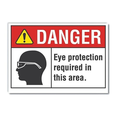 Lyle Danger Sign, 5 in Height, 7 in Width, Reflective Sheeting, Horizontal Rectangle, English LCU4-0175-RD_7X5