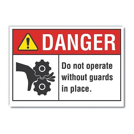 Lyle Danger Sign, 3 1/2 in Height, 5 in Width, Reflective Sheeting, Horizontal Rectangle, English LCU4-0167-RD_5X3.5