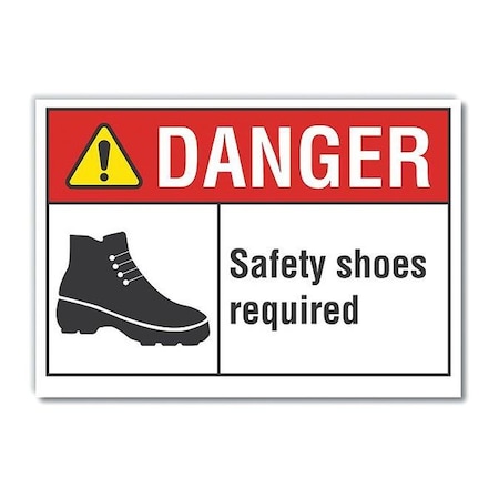 Lyle Foot  Danger Reflective Label, 10 in Height, 14 in Width, Reflective Sheeting, Horizontal Rectangle LCU4-0176-RD_14X10