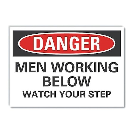 Lyle Danger, Men Working Below, 14 in W x 10 in H, , Reflective Sheeting, LCU4-0186-RD_14X10 LCU4-0186-RD_14X10