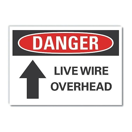 Lyle Live Wire Danger Label, 3 1/2 in Height, 5 in Width, Polyester, Horizontal Rectangle, English LCU4-0189-ND_5X3.5