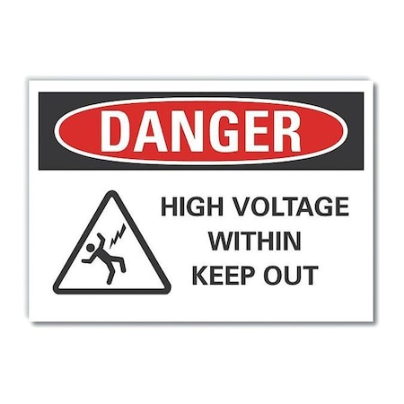 Lyle High Voltage Danger Label, 3 1/2 in Height, 5 in Width, Polyester, Horizontal Rectangle, English LCU4-0236-ND_5X3.5