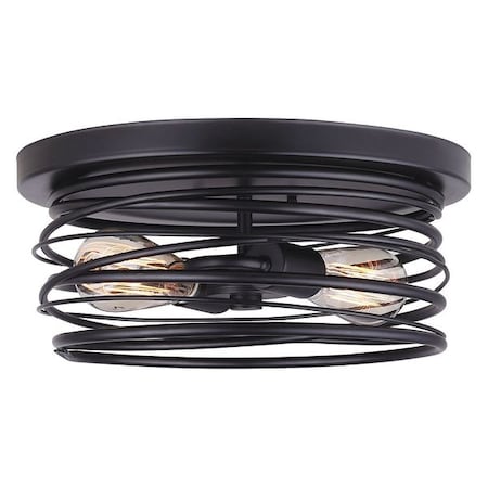 Canarm Flush Mount Light, 2 Light, 13-7/8"x6-1/4" IFM411B14BK