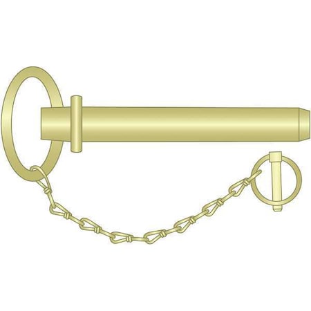 HERITAGE Hitch Pin Round Handle, 1-1/2"x8", Chain HPL-1500-8000R