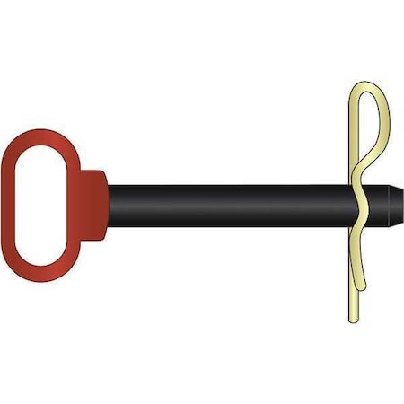 HERITAGE Hitch Pin Red Hd, 5/8" x 4-1/4", Clip HPR-0625-4250