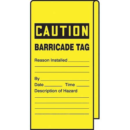 ACCUFORM Wrap Stick Tag, Caution, 12"Lx3-1/8"W, PK25 TAT112