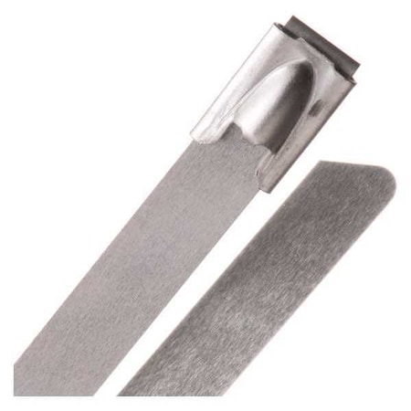 Techflex Cable Tie, 5 in L, Silver, Stainless Steel, 250 lb Strength SSH5.00SV10