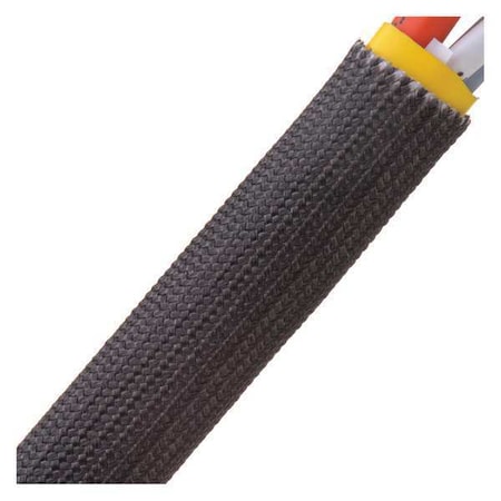Techflex Fiberglass Sleeving, Coated, 3/8", Black FGL0.38BK25