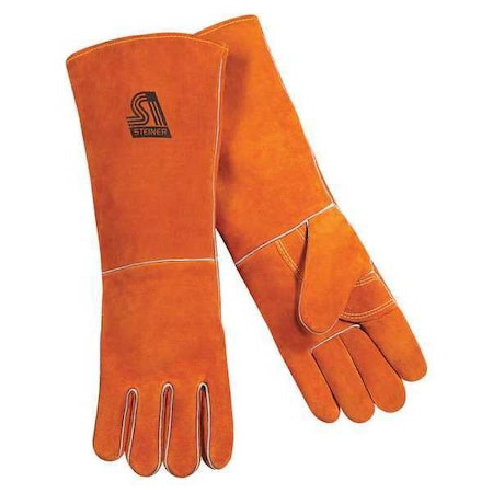 Steiner Welding Gloves, Gauntlet Cuff, Straight Thumb, Standard Cowhide, L, 1 PR 21923-L
