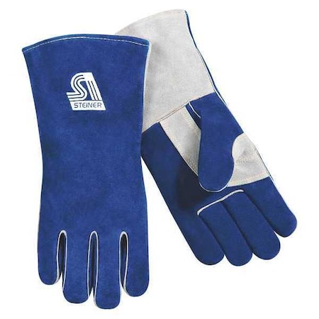 Steiner B-Series Welding Gloves, Gauntlet Cuff, Straight Thumb, Premium Cowhide, L, 1 PR 2419B-L