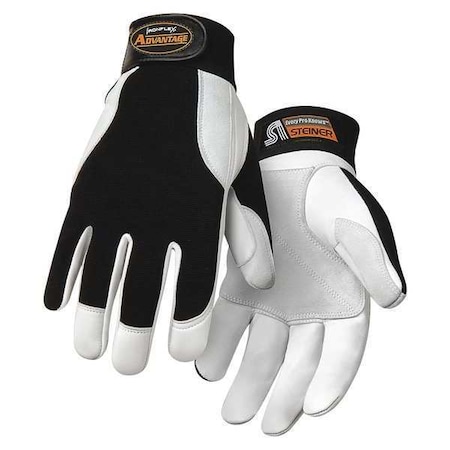 Steiner Mechanics Gloves, Grain Goatskin Leather Palm, XL, Tan/Black, 1 PR 0944-X