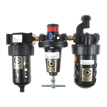 Coilhose Pneumatics F/R Trio GP Series W/Bowl Guard 3/8" CO FRL3800