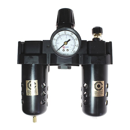 Coilhose Pneumatics F/R/L Trio W/Gauge 3/4" CO 27FRL6-G