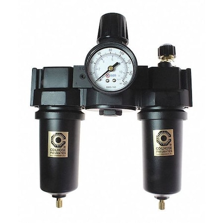 Coilhose Pneumatics F/R/L Trio Gage Metal Bowl 0-200PSI 5 Micron Element 3/4" CO 27FRL6-GHMX