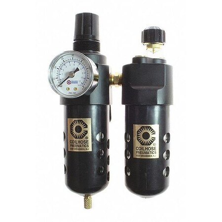 Coilhose Pneumatics F/R/L Trio W/Automatic Drain Gage 3/8" CO 26FCL3-DG