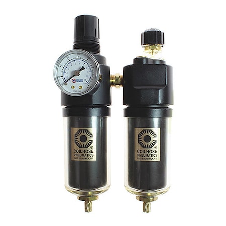 Coilhose Pneumatics F/R/L Trio W/Gauge Sight Glass 1/4" CO 26FCL2-GS