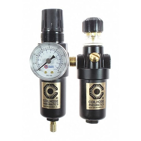 Coilhose Pneumatics F/R/L Trio Mini Gage Metal Bowl 1/4" CO MFCL2-GM