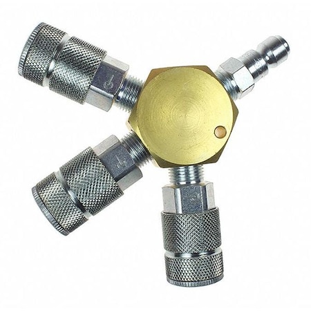 Coilhose Pneumatics Flat Hex Manifold 3/8" Auto Int 3 Port CO 3133-59C