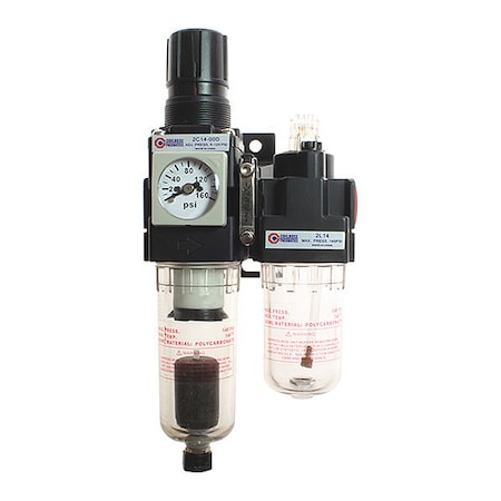 Coilhose Pneumatics F/R/L Trio Mini 1/8" Auto W/Square Gage CO 29-2D18-00D