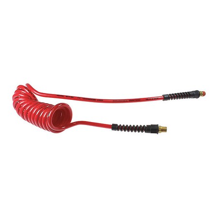 Coilhose Pneumatics Flexcoil 3/8" ID x 25' 3/8" MPT Rdg/Swivel Red CO PU38-25A-R