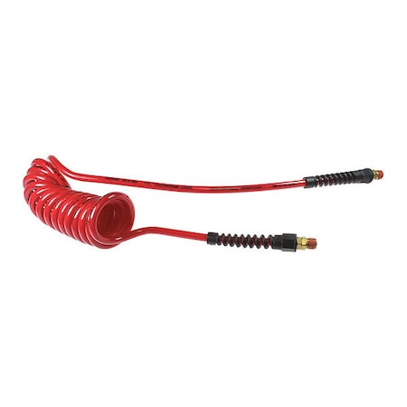 Coilhose Pneumatics Flexcoil 1/4" ID x 50' 1/4" MPT Swivel Red CO PU14-50B-R