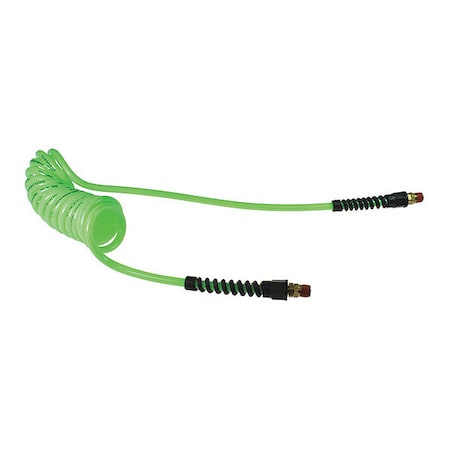 Coilhose Pneumatics Flexcoil 3/8" ID x 15 Swivel Neon Green CO PU38-15B-G