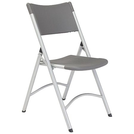 National Public Seating Folding Chair, Plastic, Charcoal, PK4 620