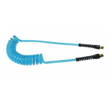 Coilhose Pneumatics FlexeelCoil 3/8" ID x 20' 1/4" MPT Rigd Blue CO PUE38-204-T