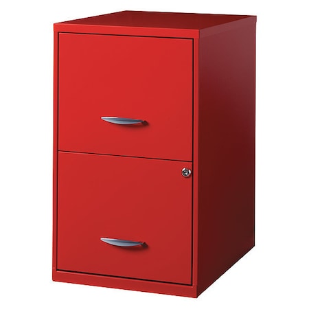 Space Solutions 2 Drawer Vertical File Cabinet, Lava Red, Letter 22180