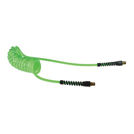 Coilhose Pneumatics Flexcoil 5/16" ID x 30' 1/4" MPT Rigid Green CO PU516-304-G
