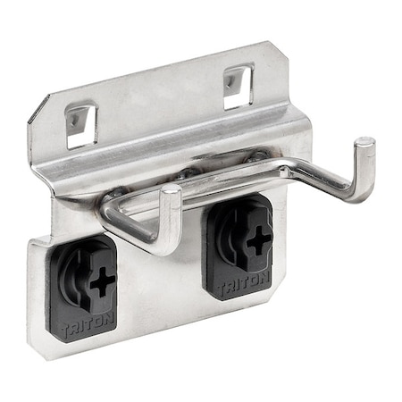 Triton Products 1 In. Double Rod 90 Degree Bend Stainless Steel Pegboard Hook for Stainless Steel LocBoard, PK3 62119