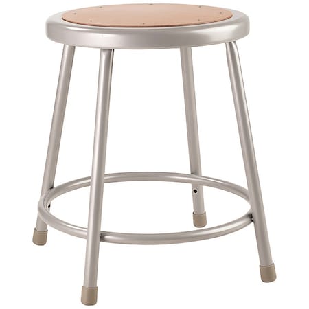 National Public Seating Round Stool, Height Range 18", Hardboard Gray 6218