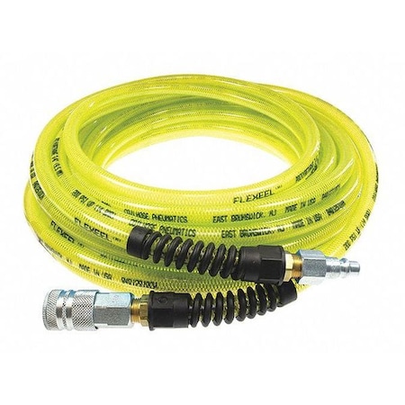 Coilhose Pneumatics Flexeel Hose 3/8" ID x 100 Transparent Yellow CO PFE6100TYS58C