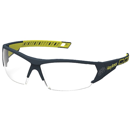 Hexarmor MX250, Safety Glasses, Anti-Fog & Anti-Scratch, Clear Lens, Charcoal/Hi-Visibility Yellow Frame 11-14001-02
