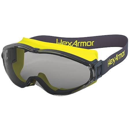 Hexarmor Safety Goggles, Gray Lens, TruShield Anti-Fog & Anti-Scratch, Indirect Vented, LT300 Series 12-10003-02