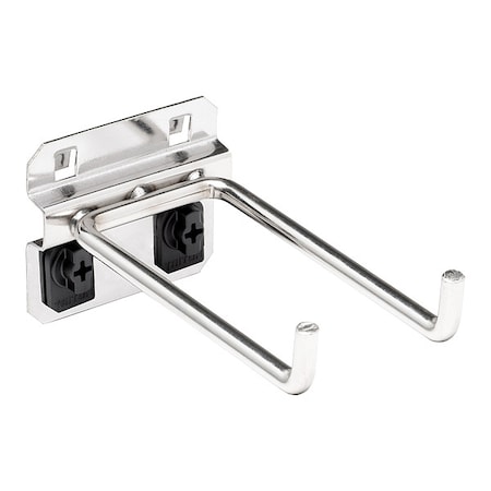 Triton Products 4 In. Double Rod 90 Degree Bend Stainless Steel Pegboard Hook for Stainless Steel LocBoard, PK3 62419